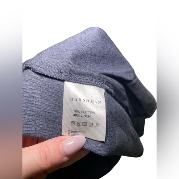 Harshman Novella Blue Tie Front Midi Dress 3X Linen Blend New - Picture 5 of 6